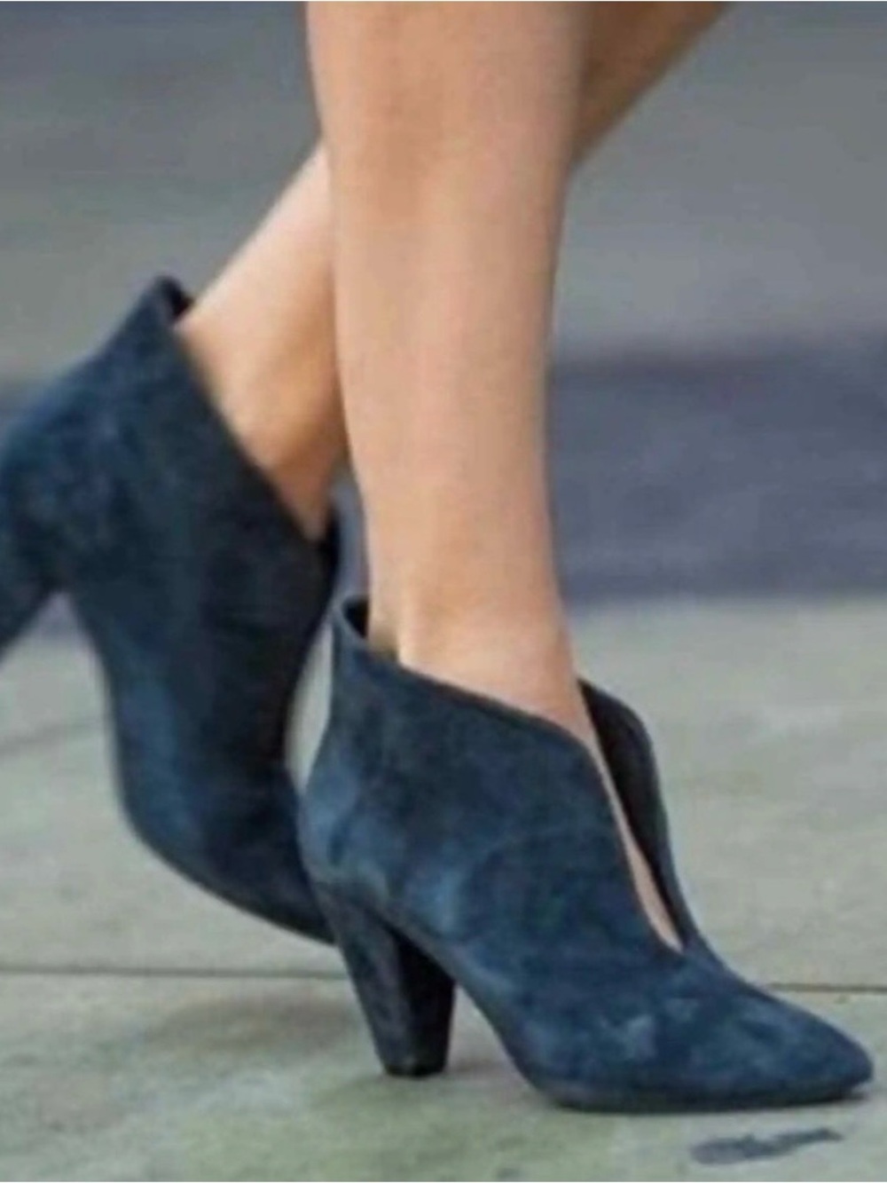 Anine Bing Irmelin Suede Ankle Boots Dark Blue EU 36 US 6 Luxury Modern Booties